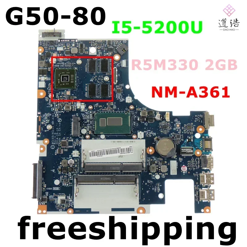 NM-A361 For Lenovo G50-80 Laptop Motherboard ACLU3/ACLU4 I5-5200U CPU R5M330 2GB DDR3 Mainboard 100% Tested Fully Work 4 NM-A361 For Lenovo G50-80 Laptop Motherboard ACLU3/ACLU4 I5-5200U CPU R5M330 2GB DDR3 Mainboard 100% Tested Fully Work - Image 2