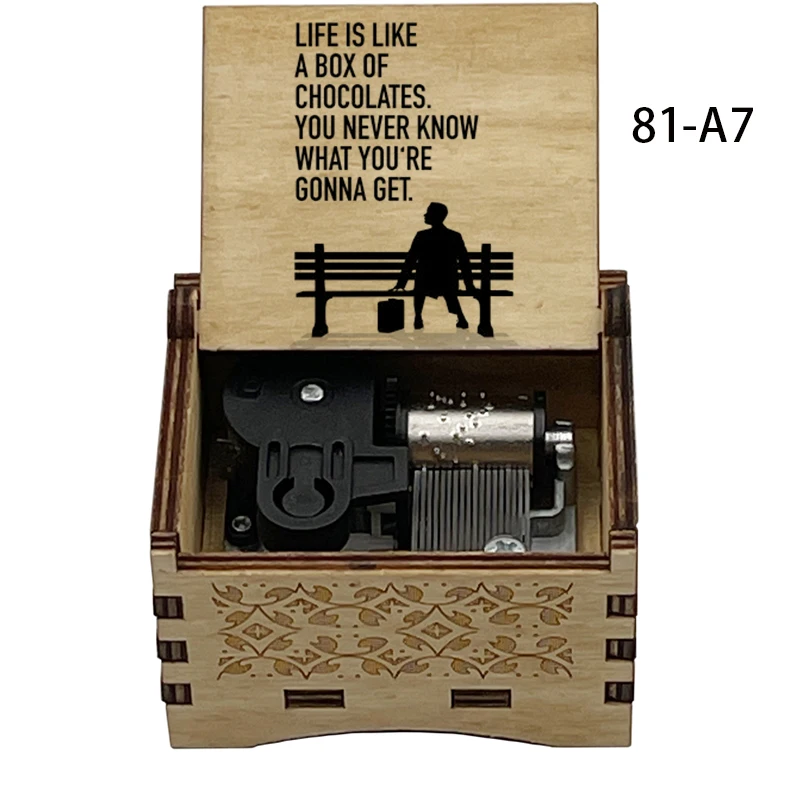 Description Picture 4 of itemblack wooden music theme Forrest Gump Feather Theme color print movie fans gift home office decoration children gift