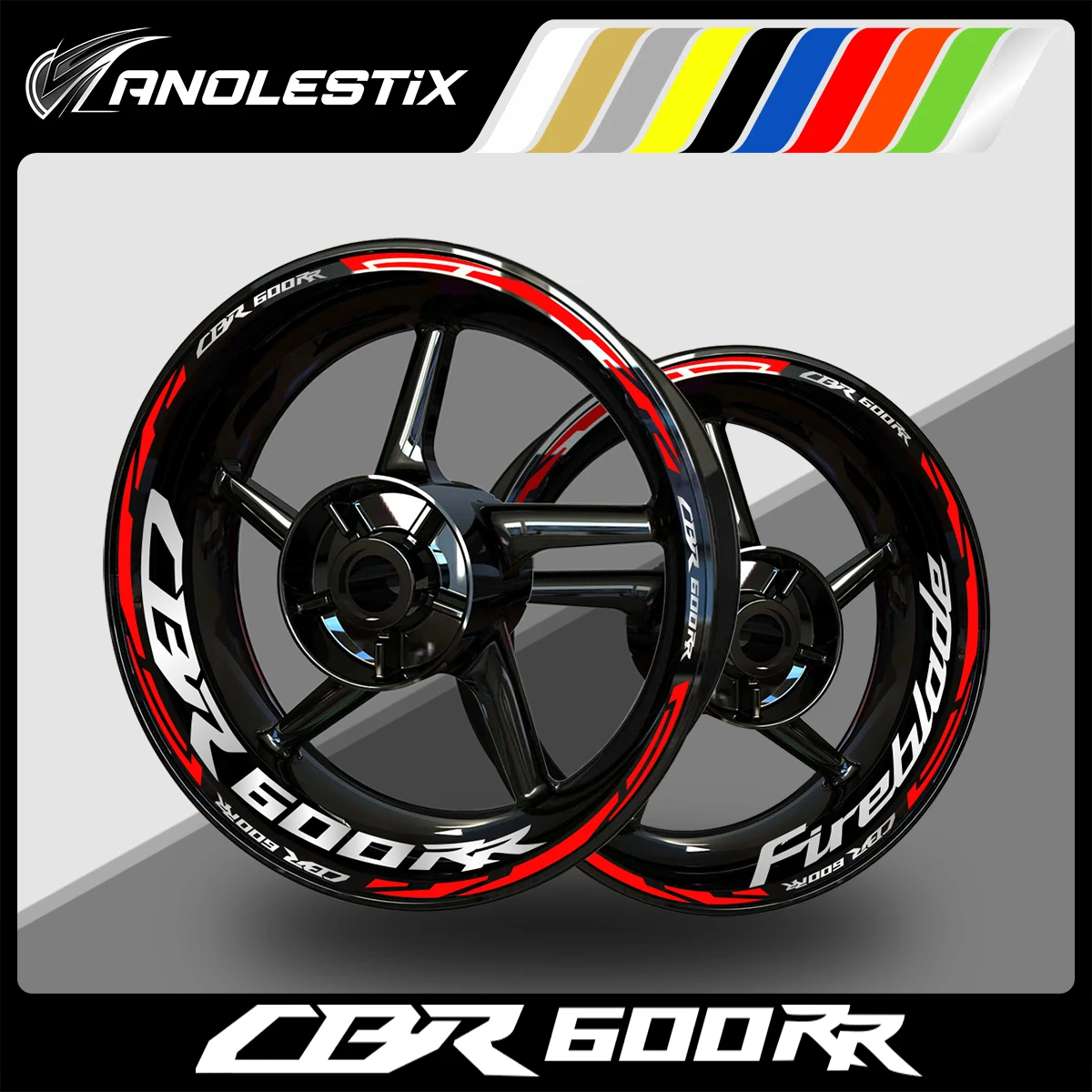 

Светоотражающая наклейка AnoleStix на колеса мотоцикла, наклейка на ступицу колеса, полосатая лента на обод для Honda CBR 600RR Fireblade