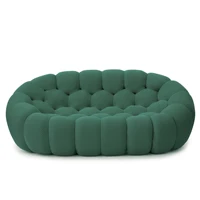 Sdorens 78'' Modern Curved Boneless Sofa Comfy 3D Knitted Fabric Loveseat Couch Football-Shaped Lazy Floor Sofas for Living Room 5