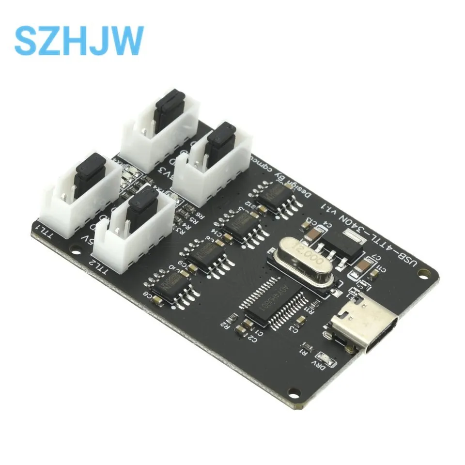 USB To TTL Module CH340 HUB TYPE-C Interface 4-Channel Four Independent TTL