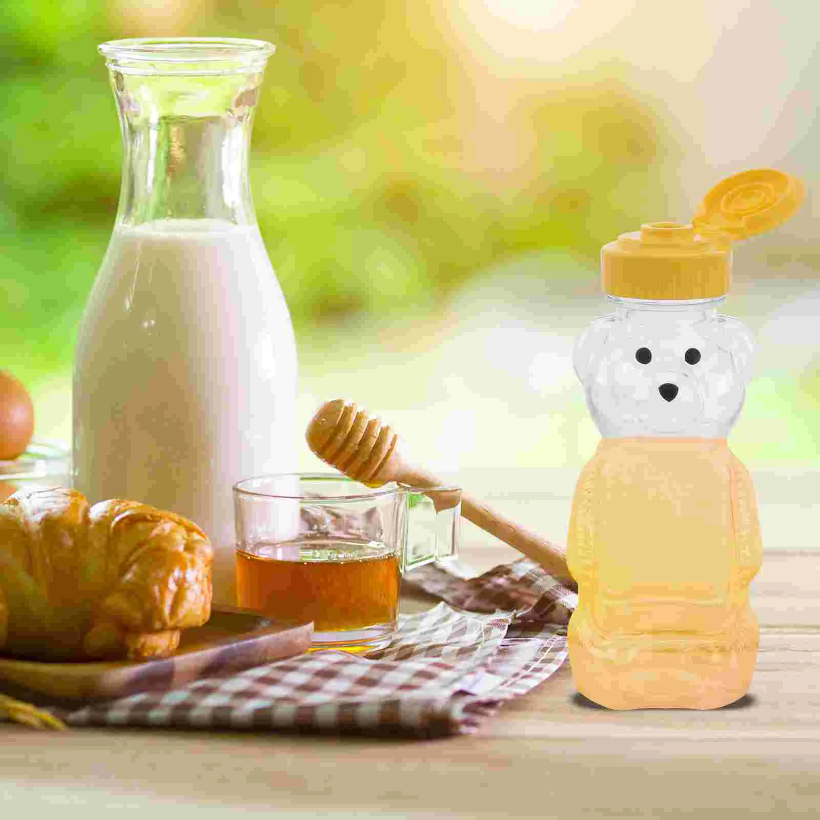 12Pcs plastic condiment dispenser bear honey bottle For condiment dispenser sauce containers reusable squeeze kitchen dining bar plastic condiment dispenser