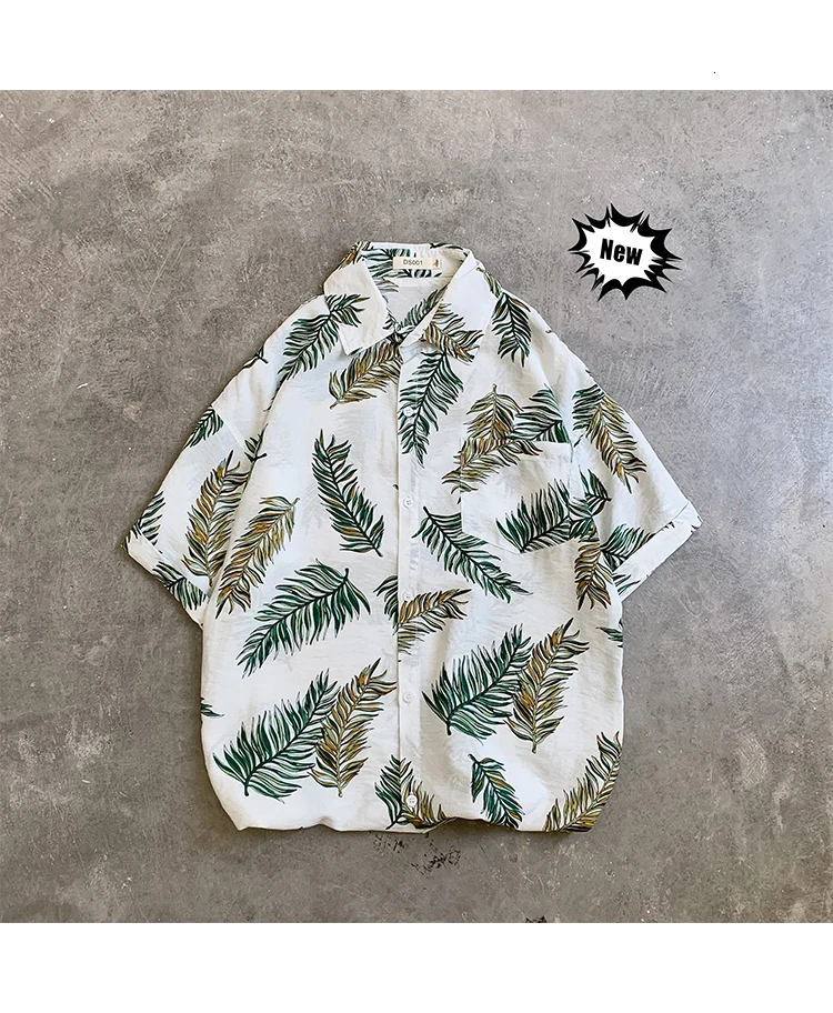 Privathinker Summer Men Casual Shirts Vintage Clothes Baggy Unisex Hawaiian Style Male Cardigan New Fashion Blouses Short Sleeve