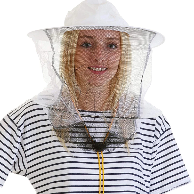 Beekeeping White Cotton Bee Hat and Veil with Hinged Closure beekeeping hat