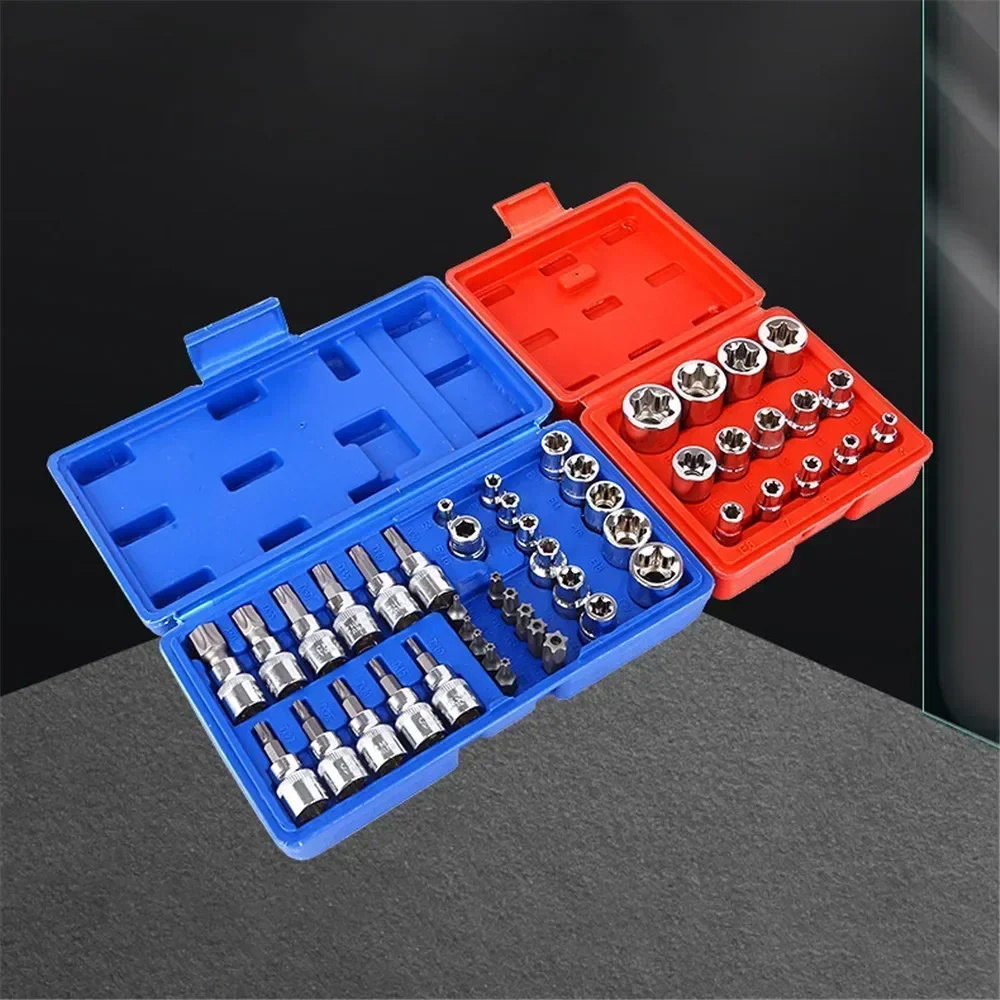 E-Security Bits Drive Torque Handheld Tool Torx Star Sockets & Bit Set Star Socket Automotive Repair Combination Set