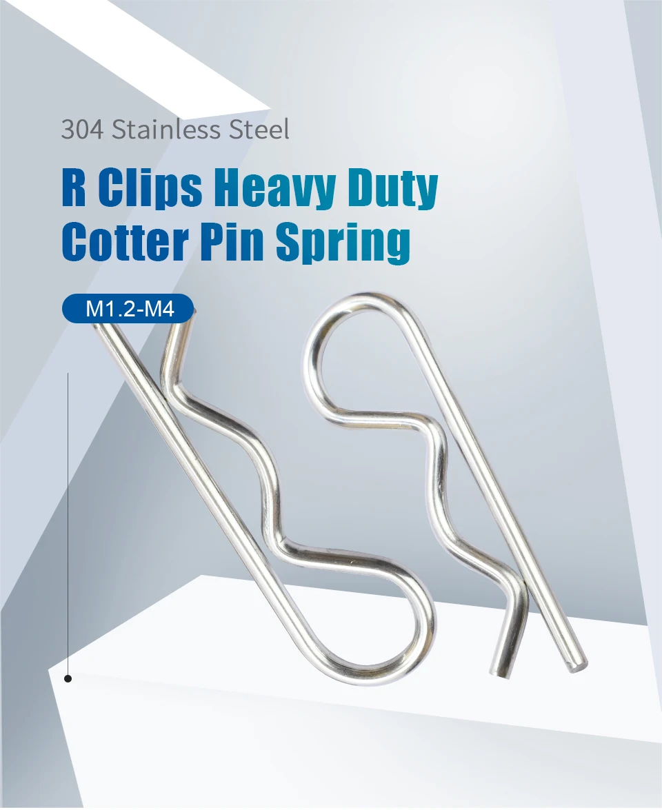 2–20 Stück Splinte M1,2 M1,6 M1,8 M2 M2,5 M3 M3,5 M4 Metallstifte Edelstahl R Clips Federhalteklammern für die Automobilindustrie – Detail 1