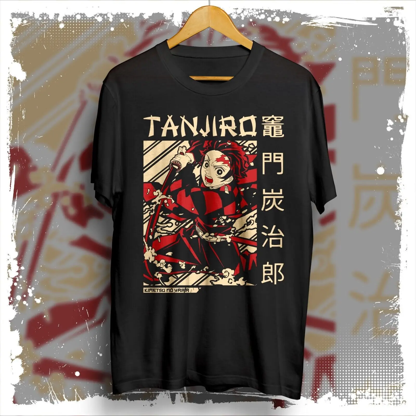 

Футболки Kamado Tanjiro с рисунком аниме, вдохновляющая футболка с изображением рассекающего демонов, аниме футболка