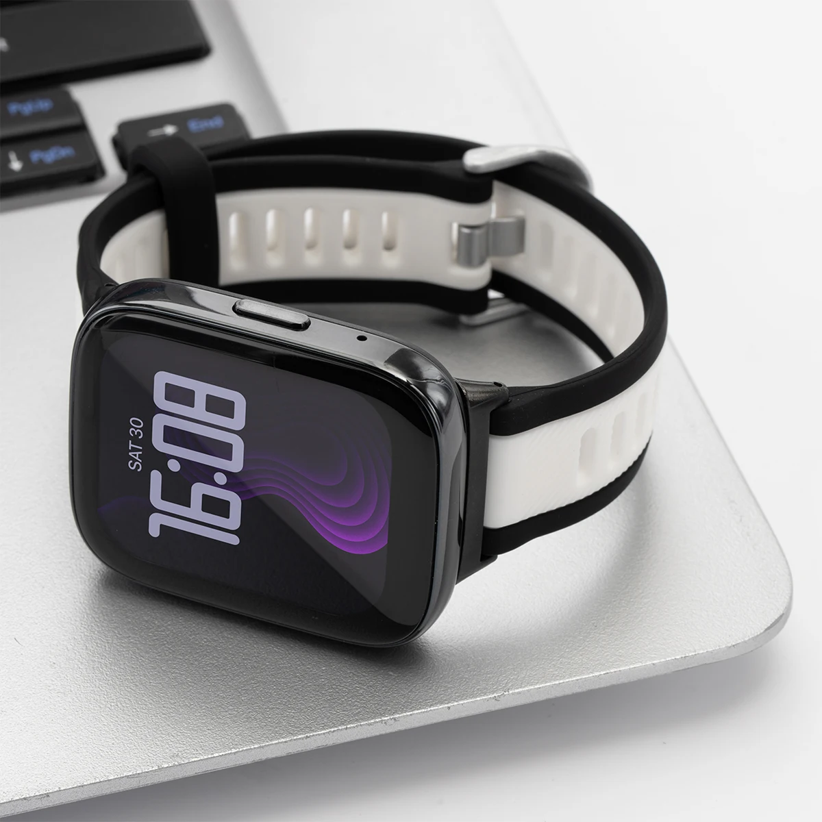 Two-Tone Silicone Sport Strap for Smartwatch - Adjustable Bracelet