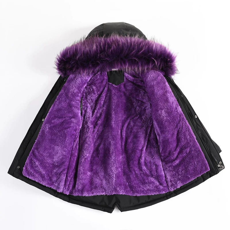4-14 Years Teen Girls Winter Jacket Plus Velvet Warm Kids