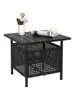 VINGLI Outdoor Side Table with Umbrella Hole 1.57" Umbrella Stand Table Metal Patio Side Table Coffee Table End Table fo 1