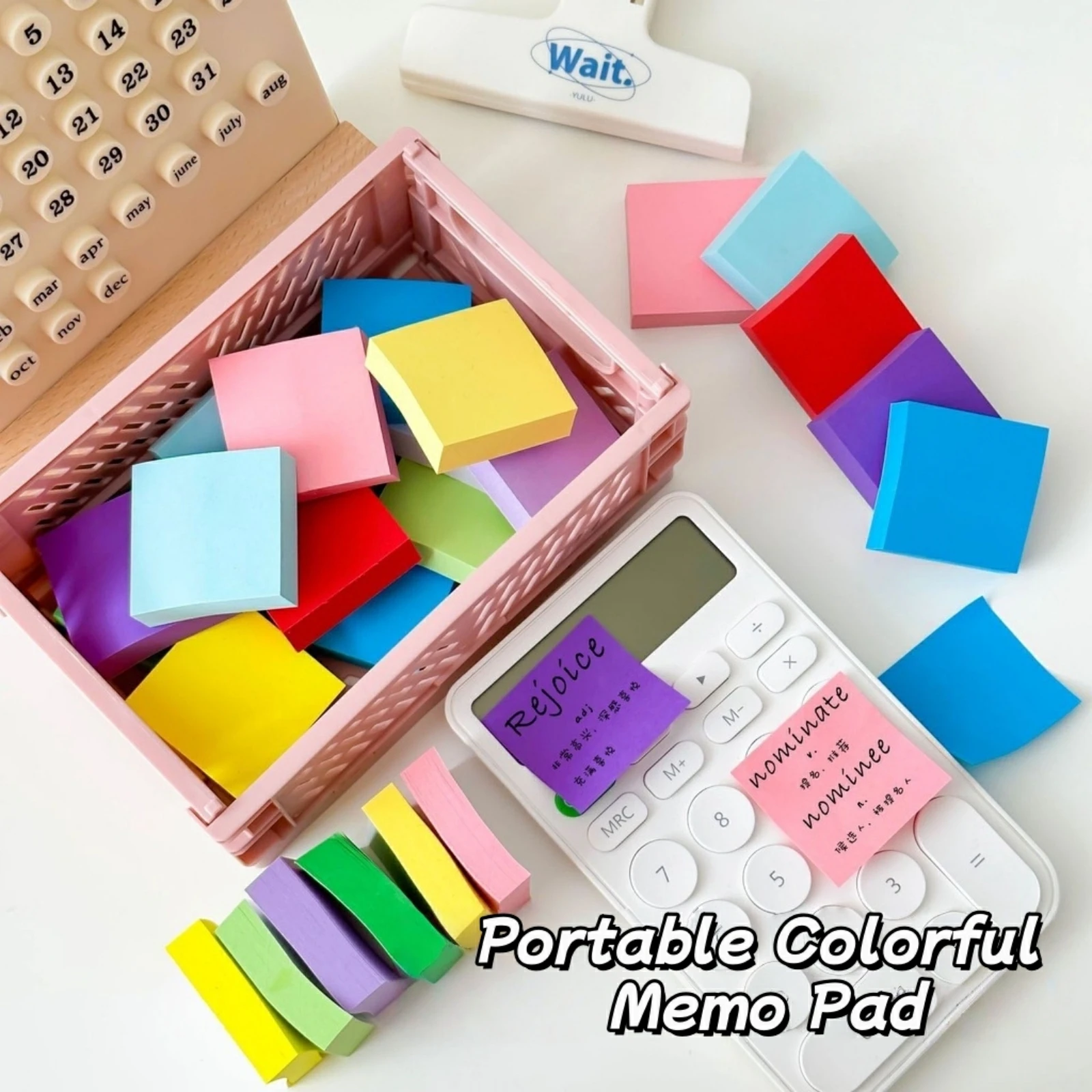 Colorful Sticky Notes Set- 38mm X 38mm Strong Adhesive Mini Memo Pad -Self-Stick Notes-for Office School Supplies - 2