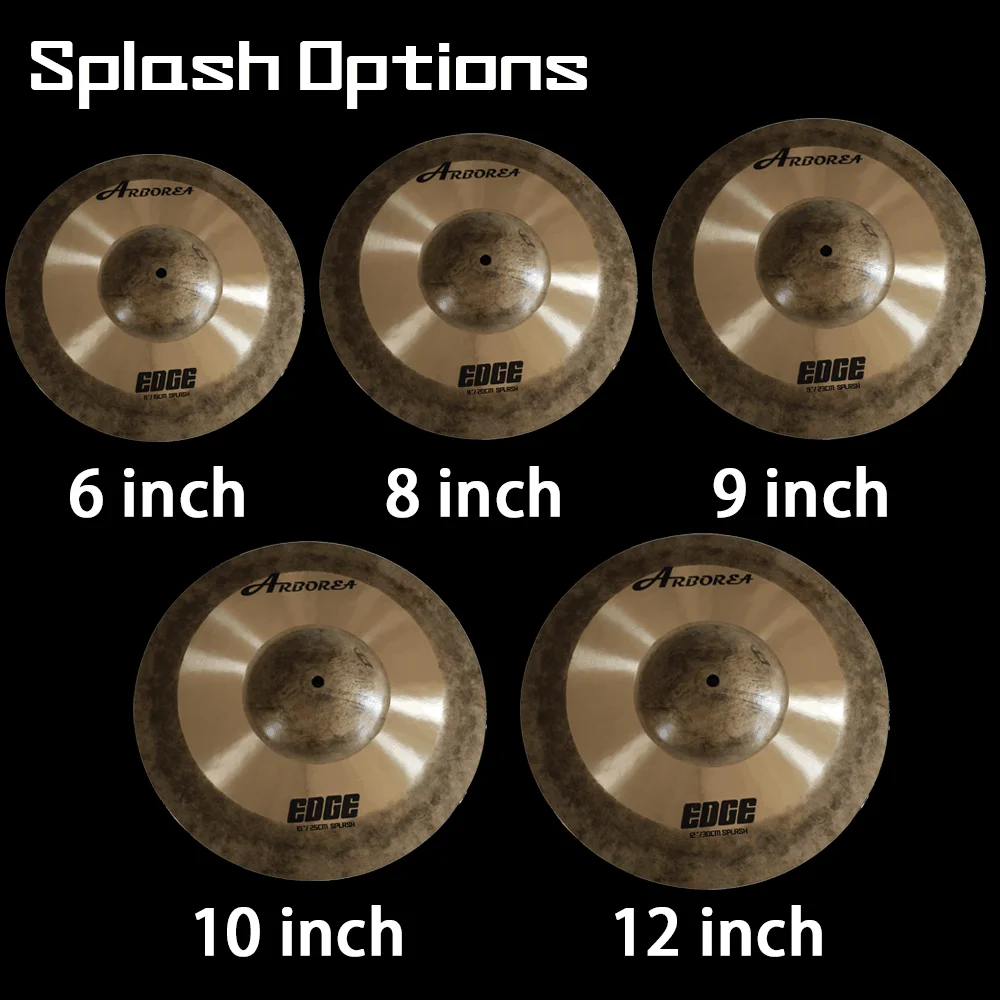 Arborea Splash Cymbal-Edge Series 6/8/9/10/12 Inch Handmade Bronze Cymbals For Jazz Drum Kits Tibetan Cymbals Drum Cymbal Kit