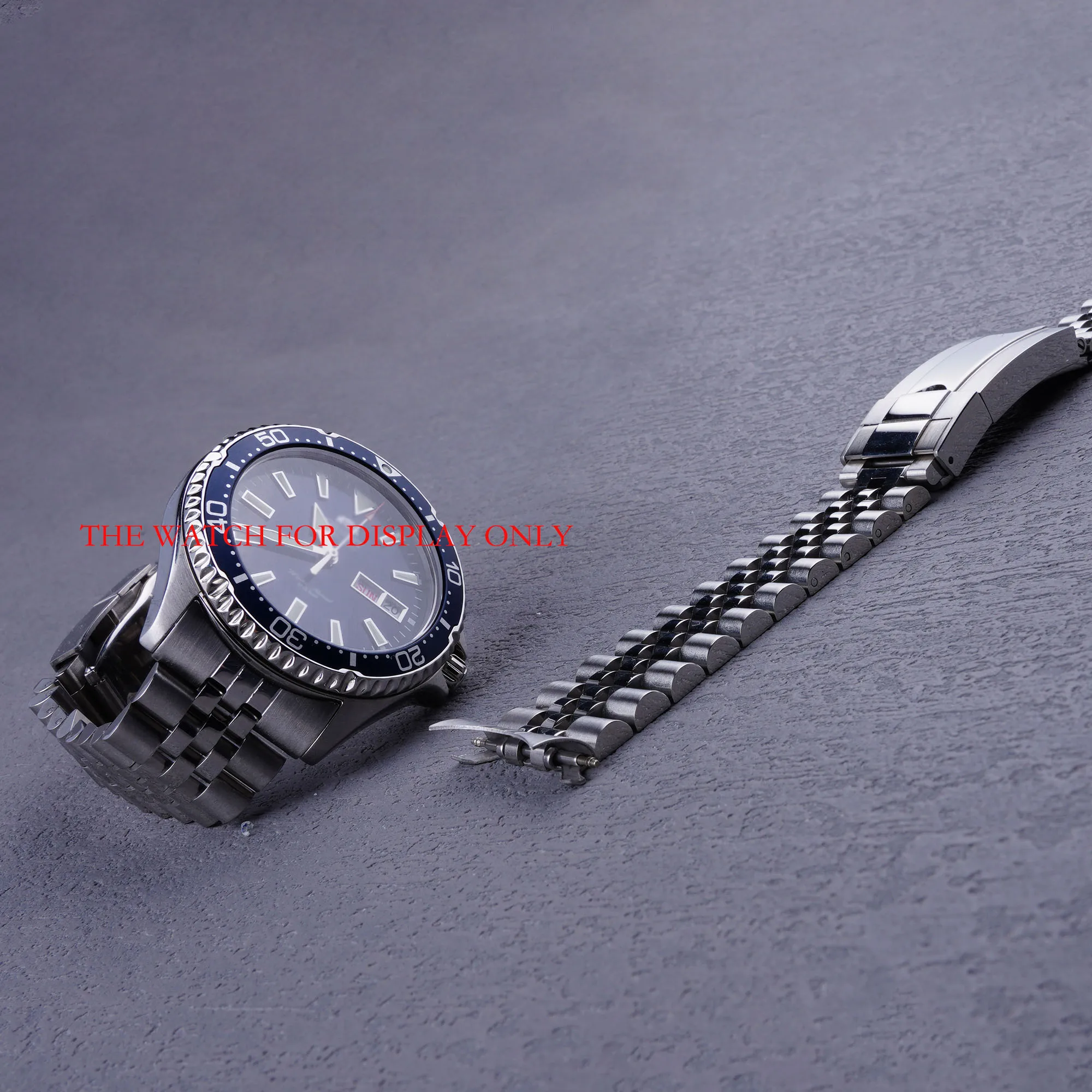 Rolamy 22mm Silver Jubilee Solid Screw link Hollow CurvedEnd Watch