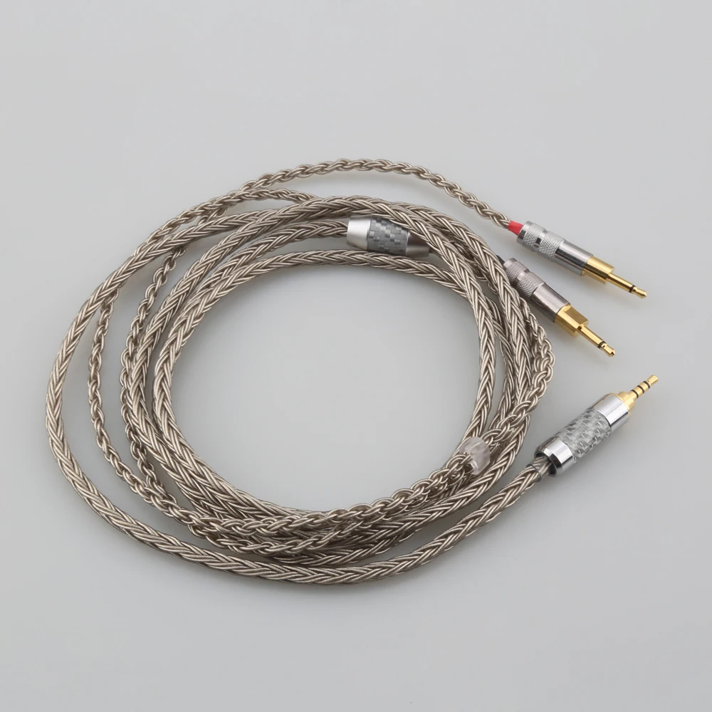 16 Cores Silver Plated HiFi Cable 6.35mm 3.5mm 4.4mm Male to Dual 2.5mm Adapter for Sennheiser HD700 NW ZX300A Headphone