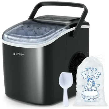ecozy Portable Countertop Ice Maker Machine – 9 Ice Cubes in 6 Minutes, Includes Ice Bags, Scoop, and Basket for Kitchen 1