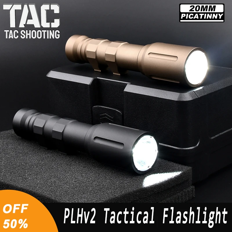 

Modlit PLHv2 Tactical Hunting Scout Flashlight 1300 Lumens Airsoft Pistol Metal Weapon Light Accessory For 20mm Picatinny Rail