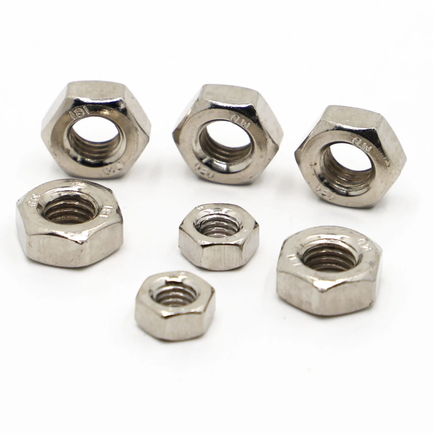 

10/20/50/100pcs M2 M2.5 M2.6 M3 M4 M5 M6 M8 M10 M12 Nickel Plating Hex Hexagon Nut