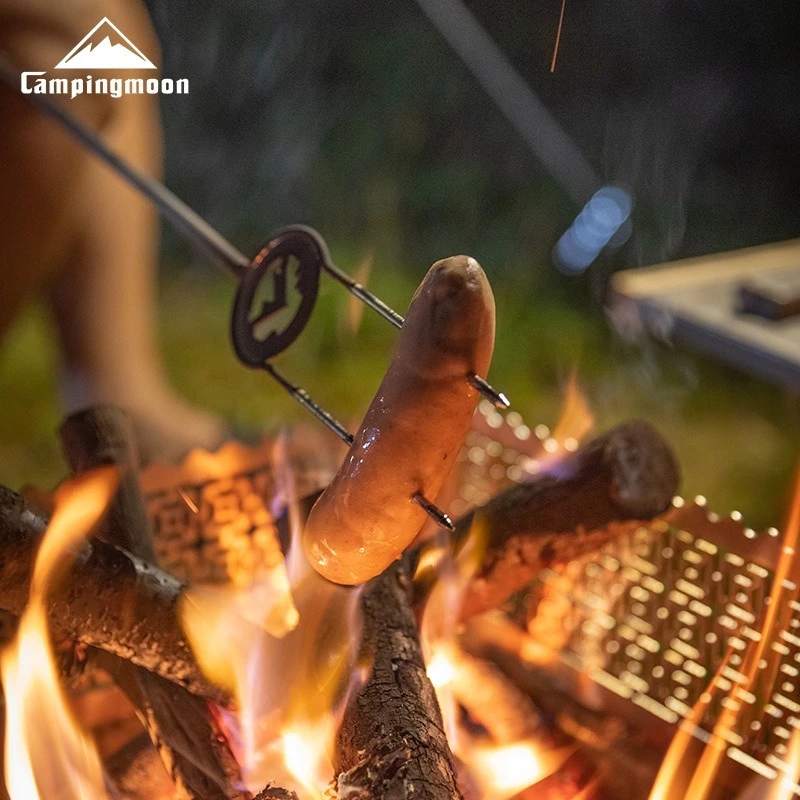 CAMPINGMOON MK-4 2단 이중 가닥 바베큐 포크 4종 세트 야외 화덕 바베큐 단열재