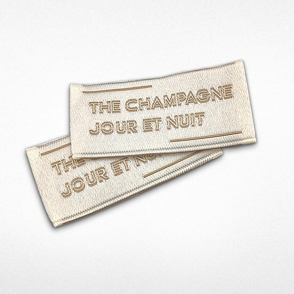 Organic Embroidery Label Woven Labels for Clothing Woven Neck Tags Sew on Collar Cotton Label