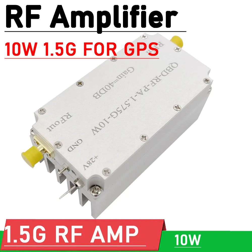 

Усилитель мощности RF PA, 10 Вт, 1,5 ГГц, 40 дБ, усилитель мощности RF для GPS Beidou 1575 ГГц, 1,575 МГц