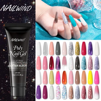 NailWind Poly Crystal Gel UV Semi Permanente Acrilico Ibrido Vernici Gel Smalto per unghie Base Top Coat Colla per Estensione 10/15/30ml