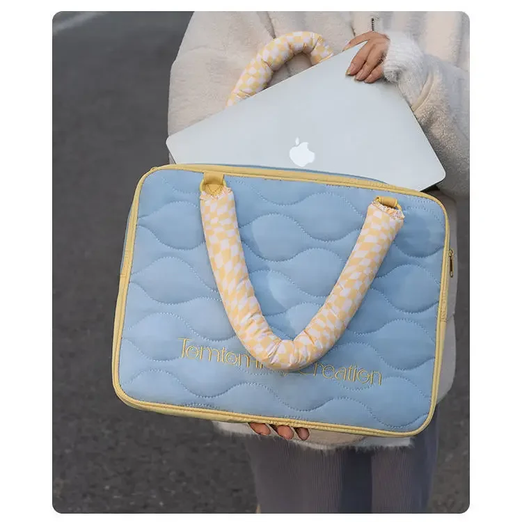 Bolsas de Algodão Acolchoadas para Mulheres Bolsa Mensageiro de Grande Capacidade Estojo Acolchoado para Laptop para Matebook Dell Lenovo Macbook Space 16 - Imagem 4