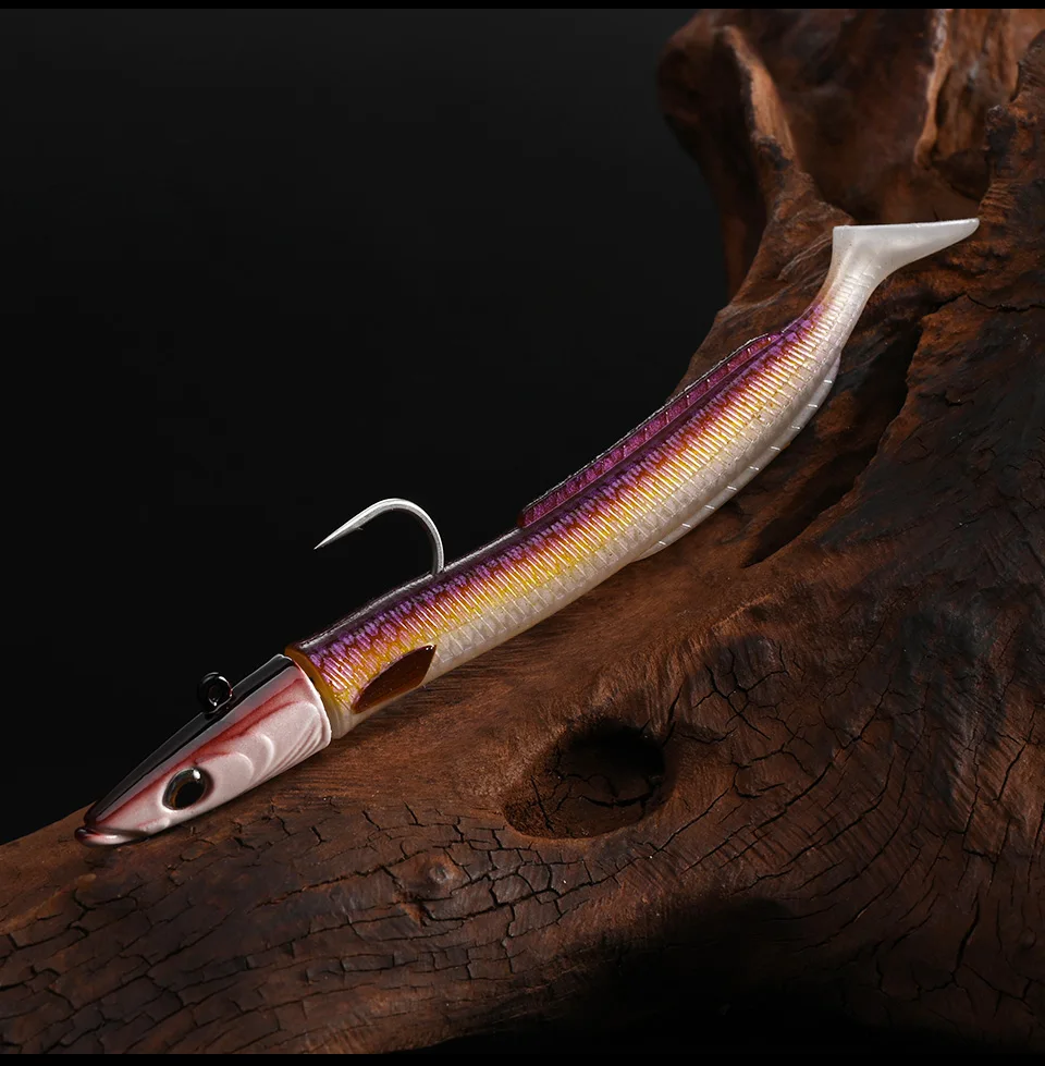 BLUX Happy Sandeel 11 cm 17 g weicher lebender Aal-Angelköder, Paddelschwanz, Jigkopfhaken, Vinyls, Vibration, künstlicher Köder, Salzwasser-Ausrüstung – Detail 3