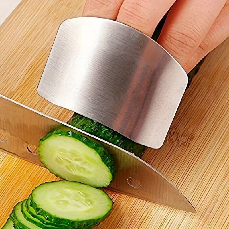 Finger Protector Finger Guard Stainless Steel Finger Guard Cutting Shiel Adjustable Vegetable Cutting Thumb Guard Finger Protector Tools Kitchen Gadget