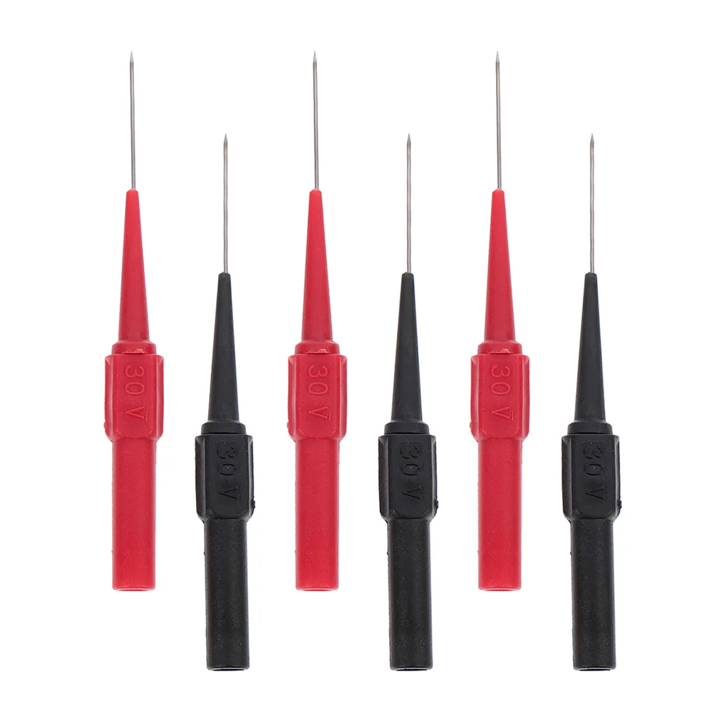

6 Pcs Test Probe Wire Piercer Piercing Tool Puncture Probes Multimeter Leads Metal Oscilloscope