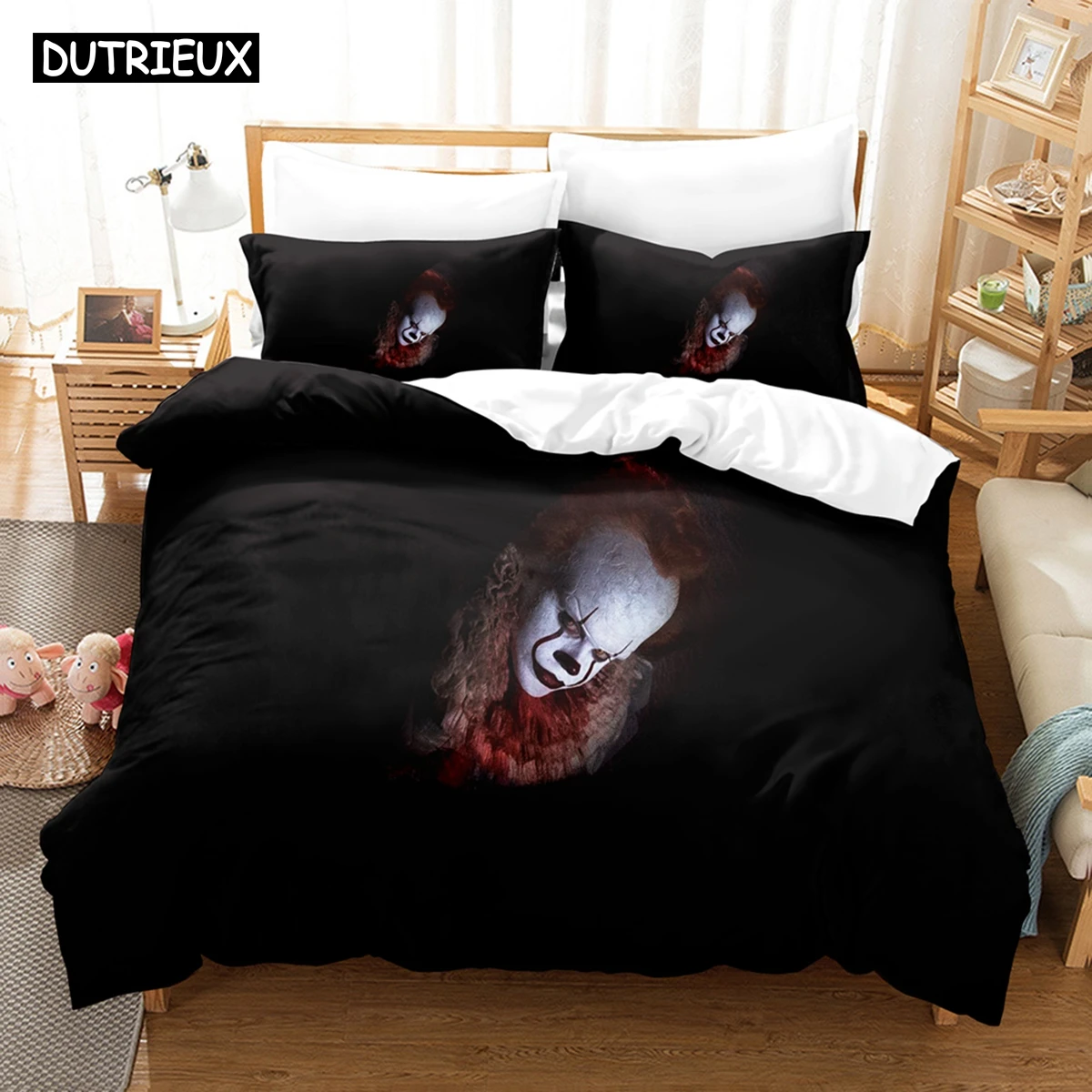 

3D Pennywise The Clown Bedding Sets Duvet Cover Set With Pillowcase Twin Full Queen King Bedclothes Bed Linen