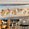 Easter Rabbit Carrot Garlands Wooden Beads Rabbit Hanging Ornaments Home Decor Accessories Holiday Props Supplies Kids Favors 2