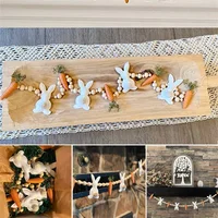 Easter Rabbit Carrot Garlands Wooden Beads Rabbit Hanging Ornaments Home Decor Accessories Holiday Props Supplies Kids Favors 2