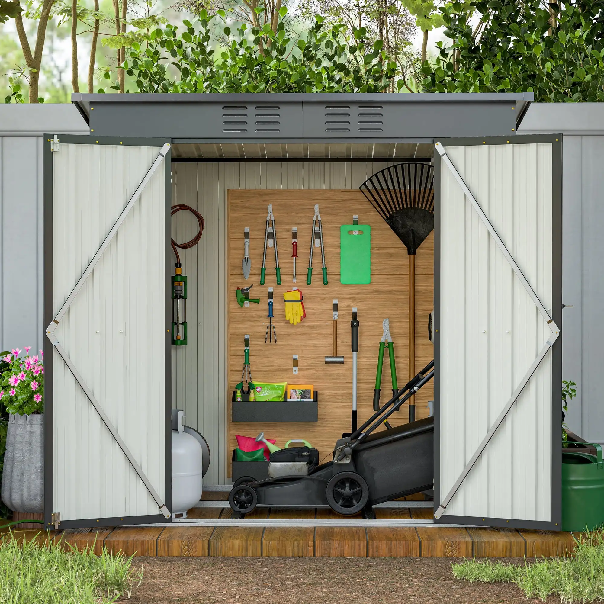 6 x 4 ft Outdoor Metal Storage Shed 5