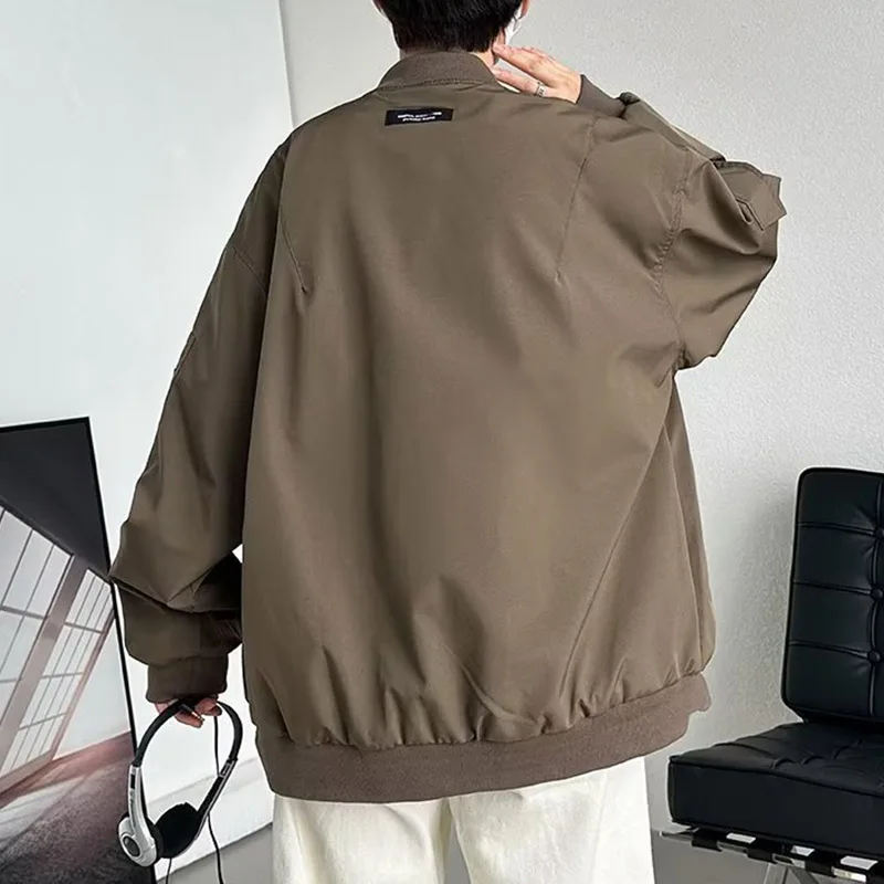 American Fashion Men's And Women's Pilot Jackets Autumn High Quality Luxury Designer Street Functional Loose Baseball Coat Black