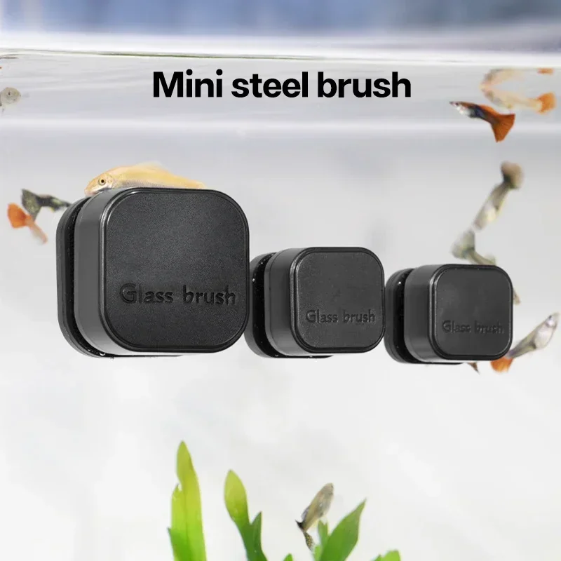 Description Picture 4 of itemMini Square Magnetic Brush Aquarium Glass Cleaner Scratch-Resistant Glass Cleaner Magnetic Brush for Small Aquarium Fish Tank