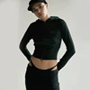 Badblood Zipper Hoodie for Women's New Collection with Exposed Umbilical and Sexy Embroidered Short Hoodie 6