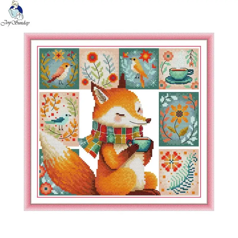 Cross Stitch Kit Joy Sunday Animal Art Patterns 14CT 16CT 11CT HD Printed Canvas Embroidery Set DIY Kids Room Decor