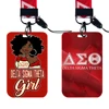 Delta Sigma Theta Sorority sodal ID Card Holders Lanyard Credit Card Badge Holder Girl Retractable Clip Business Cardholder Key 1