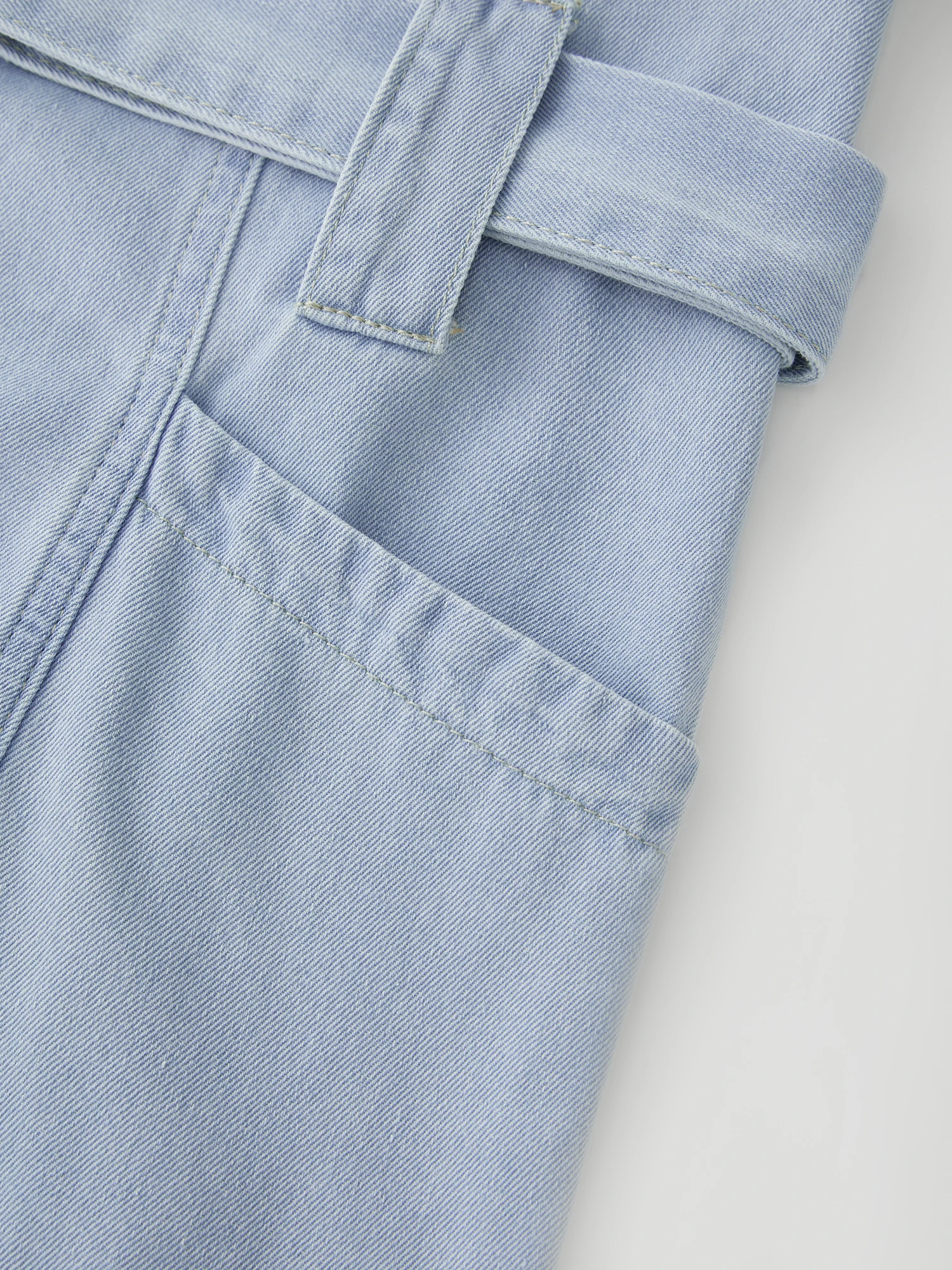 Ladies Casual Denim Shirt Dress with Short Sleeves and Belted Waist Turn Down Collar Summer Jeans Dress for Women