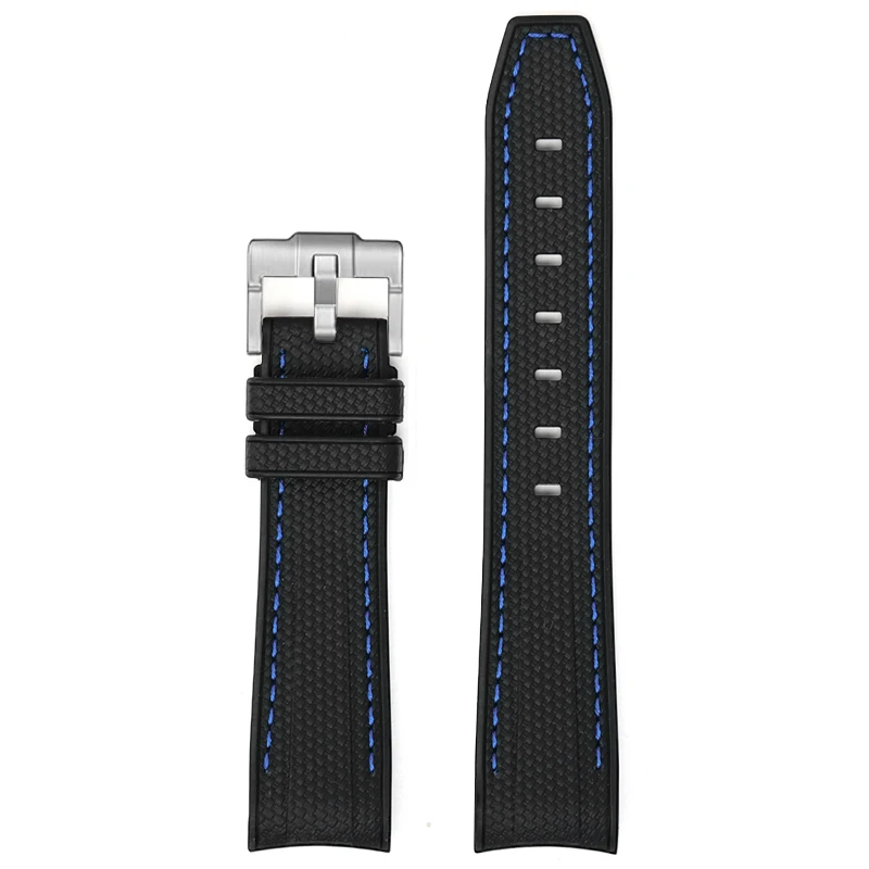 Silicone Rubber Curved End Diving Wrist Band Strap - 20mm