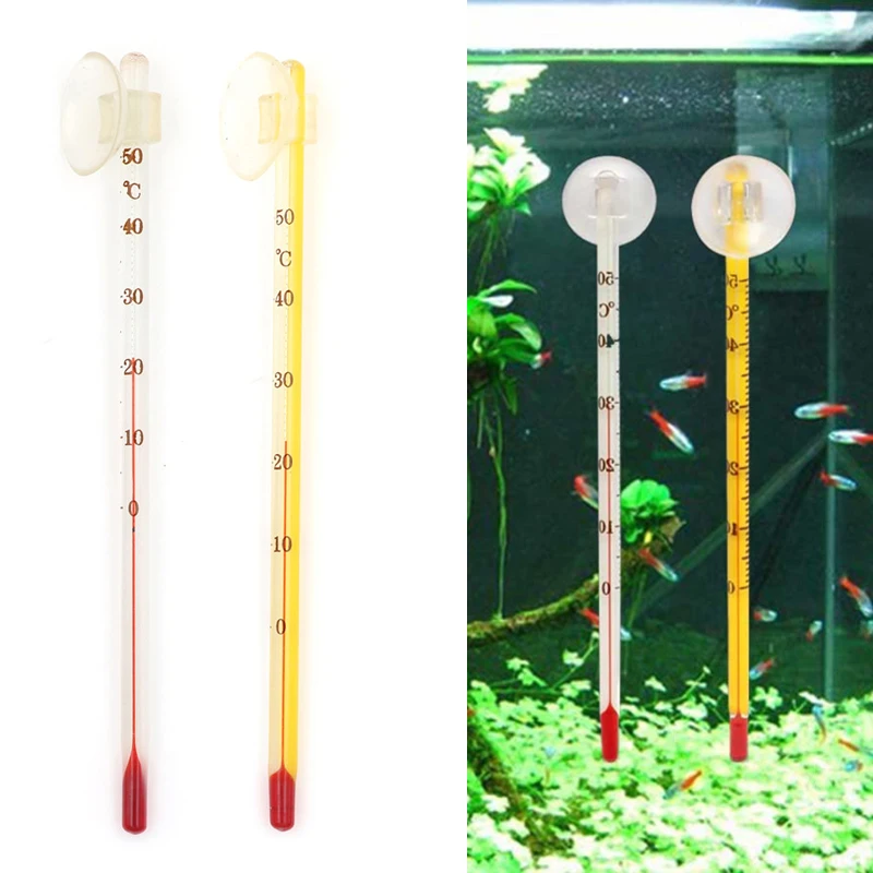 

Hydrometer Aquarium Thermometer Fish Tank Water Submersible Glass Aquarium Temperature Measuring Tool With Suction Cup