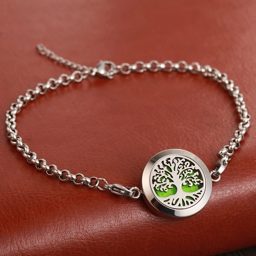 Tree of Life Aromatherapy Bracelet Stainless Steel Perfume