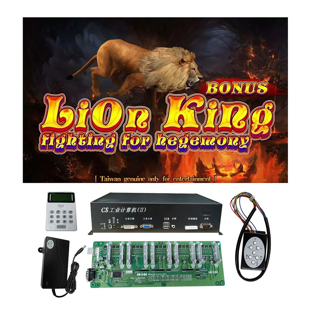 USA Popular 4/6/8/10 Players Lion King Fish Hunter Arcade Shooting Game Machine Host Accessories