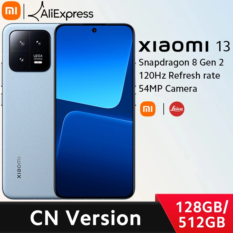  Original Xiaomi 13 Snapdragon 8 Gen 2 Smartphone 120Hz OLED Screen 54MP Leica Camara IP68 Waterproof 67W Charger Mi 13 MIUI 14 
