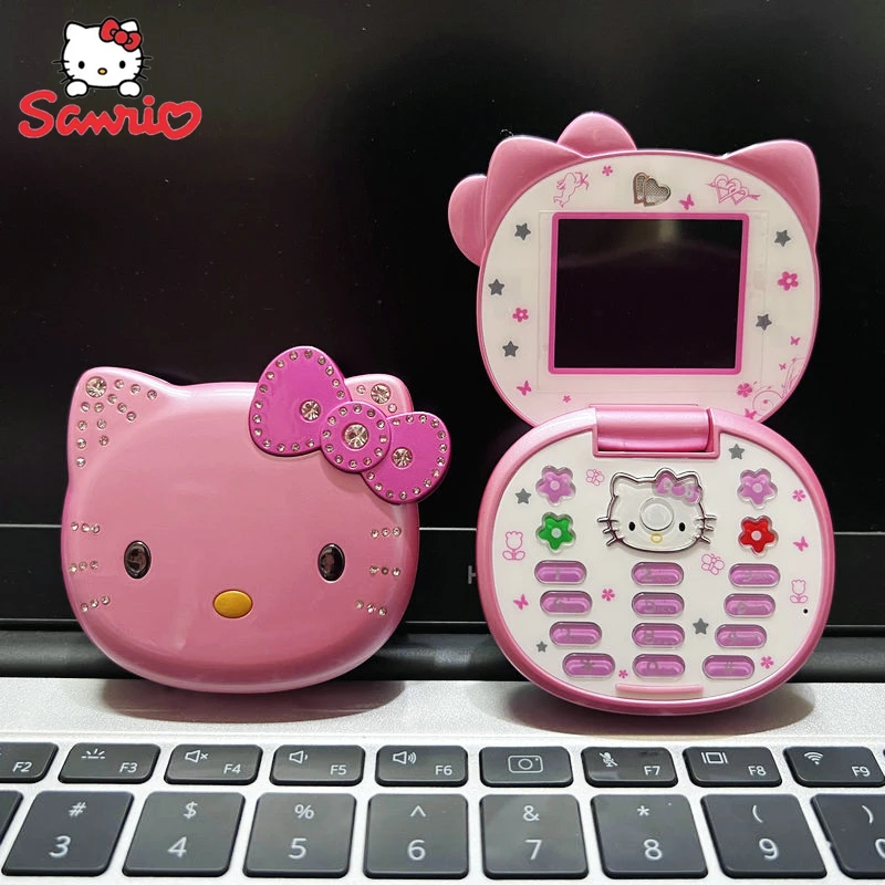 Sanrio Hello Kitty Phone Sanrio Hello Kitty Flip Phone Kawaii K688 Cartoon Kids Taiml Cute Mini Phone Birthday Gifts for Children
