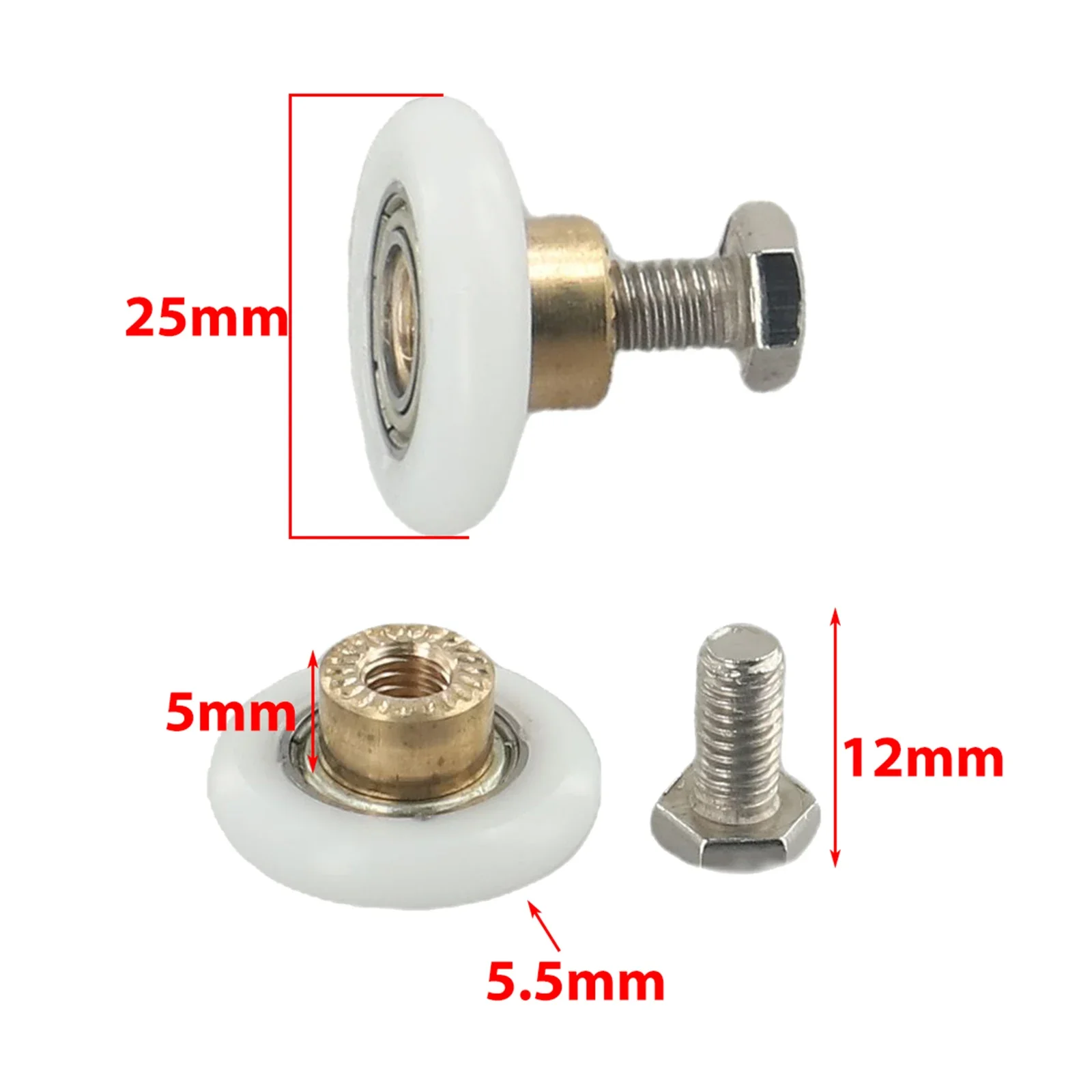 Shower Door Rollers Sliding Door Roller Shower Room Pulley Shower Room Rollers Sliding Door Pulley Roller Bearing Pu Roller Roller Shower Rooms Cabins Pulley Shower Room Roller /Runners/Wheels/Pulleys Diameter 20mm 23mm 25mm 27mm