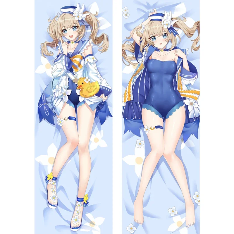 

2 варианта аниме геншин ударная Барбара ганнехилда Подушка «Dakimakura» Otaku Waifu Peachskin полный корпус наволочка украшение постельного белья