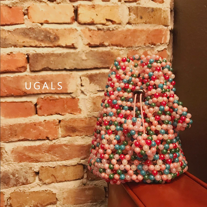 Customized Beaded Bag Women's Fashion Retro Colorful Design Handbag Celebrity Hand-woven Banquet Party Bags сумка из бусин 2023