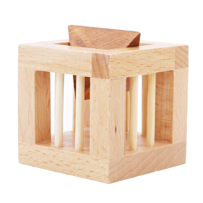 

Wooden Lock Toys Genius Toy Can You Take Triangle Out Iq Brain Teaser Beech Wood Block Puzzles Educational Toys For Children