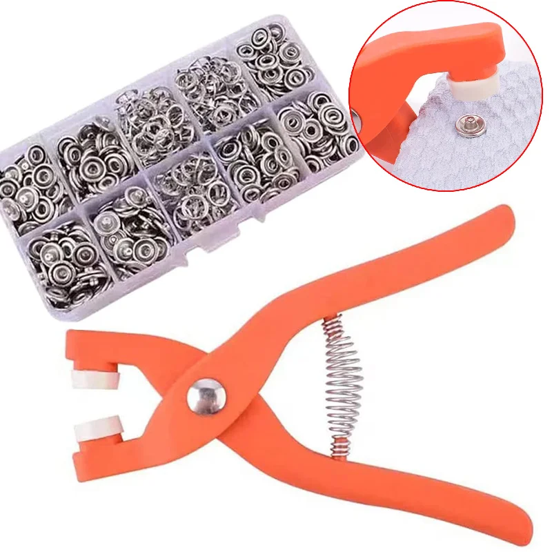 100Pcs Snap Button Kit Metal Snaps Buckle Buttons Snap Fasteners Kit
